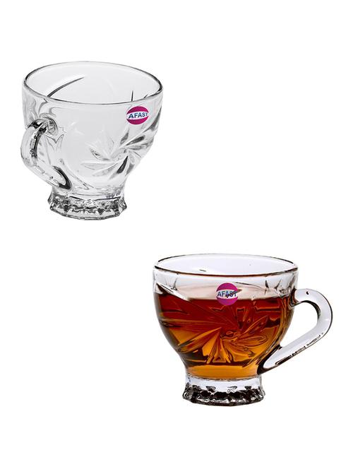 designer & stylish transparent tea/coffee cup, glass, pack of 2 - 18803349 - Very Small Image - 1