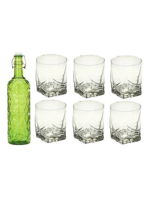 water milk serving and storing bottle and glass set - 18805825 - Very Small Image - 1