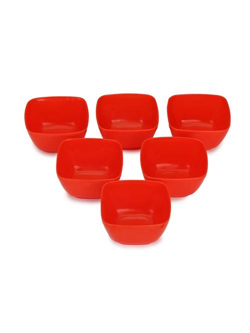 designer and attractive table ware bowl, plastic, red, pack of 6 - 18807008 - Very Small Image - 1