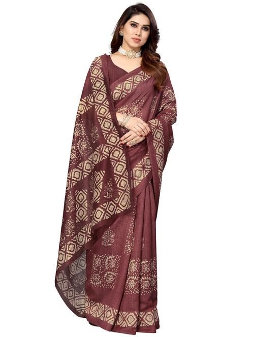 multi colored jute silk printed saree with blouse - 18822792 - Very Small Image - 1