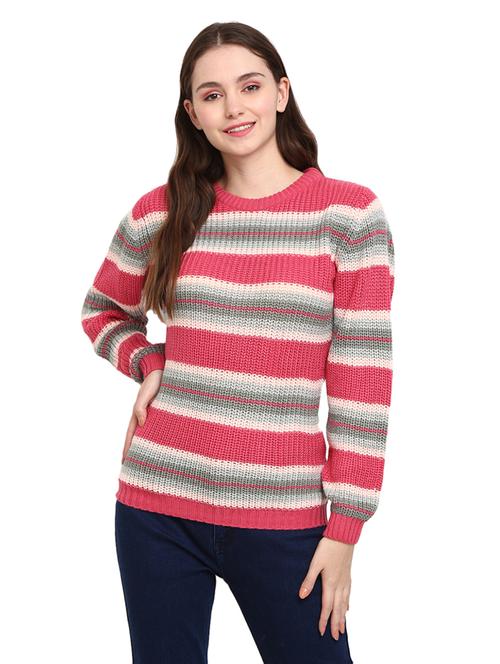 round neck striped pullover - 18823139 - Very Small Image - 1