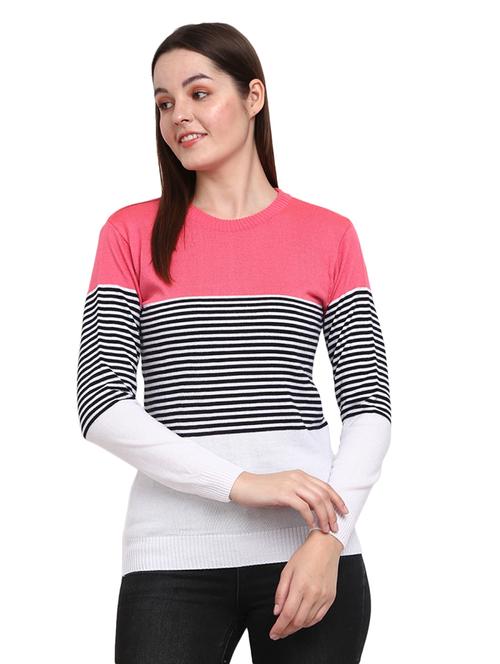 round neck stripes pullover - 18823154 - Very Small Image - 1