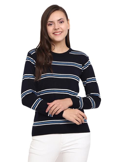 navy blue striped pullover - 18823162 - Very Small Image - 1