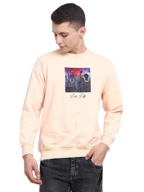 men chest print long sleeve regular fit sweatshirt - 18823220 - Very Small Image - 1