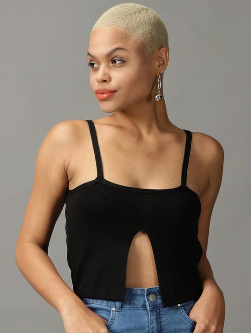 women's crop shoulder strap top - 18824214 - Very Small Image - 1