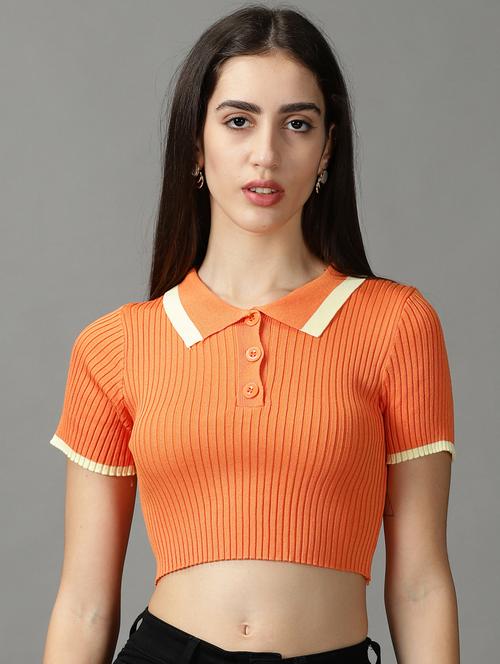 women's crop collared top - 18824261 - Very Small Image - 1