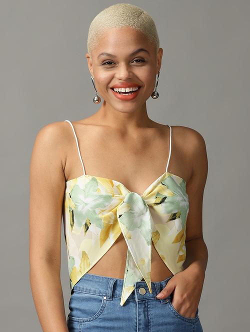 women's crop shoulder strap top - 18824272 - Very Small Image - 1