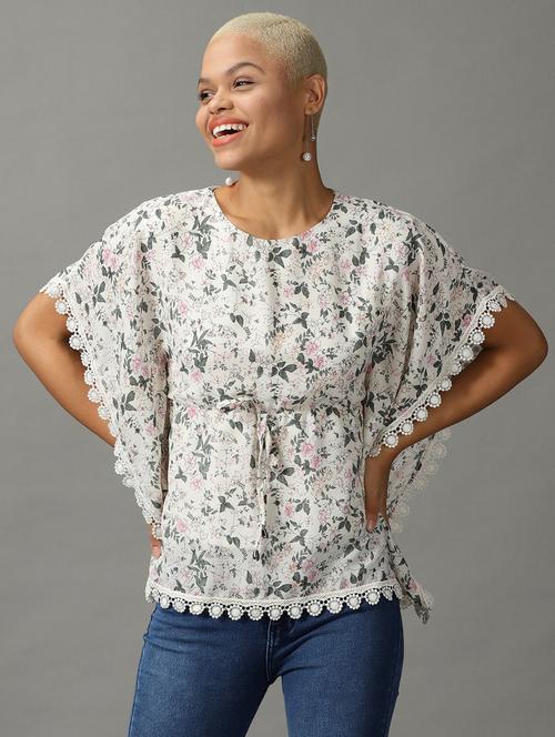 women's straight round neck top - 18824316 - Very Small Image - 1