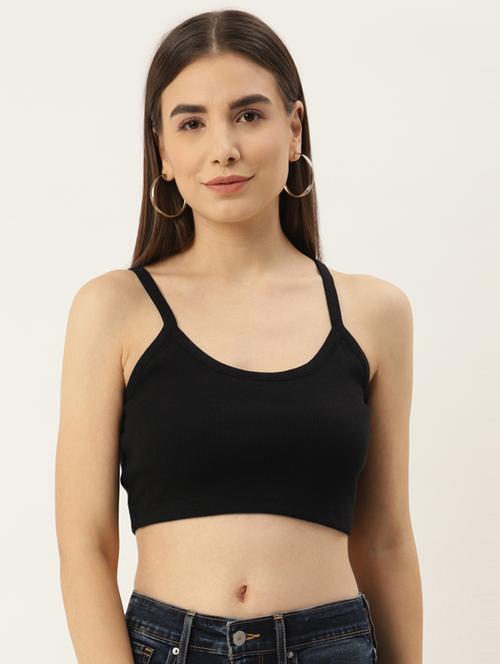 women's crop shoulder strap top - 18824519 - Very Small Image - 1
