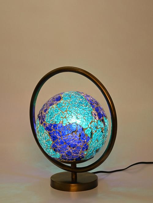 designer & decorative round table lamp with decorative colorful glass shade - 18824631 - Very Small Image - 1