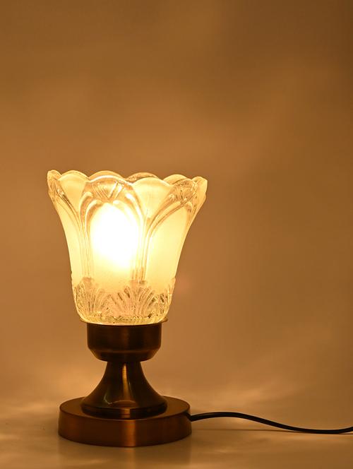 designer led compatible table lamp with decorated glass shade - 18824686 - Very Small Image - 1