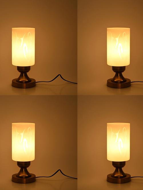 designer led compatible table lamp with decorated glass shade - 18825346 - Very Small Image - 1