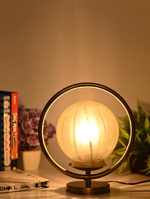 designer & decorative round table lamp with decorative colorful glass shade - 18825474 - Very Small Image - 1