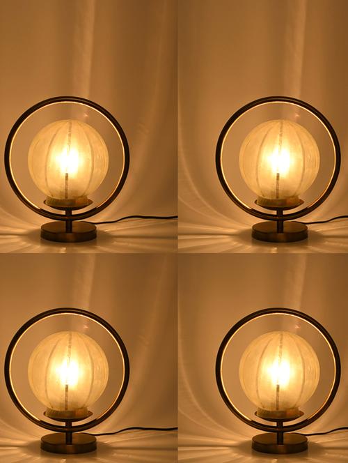 designer & decorative round table lamp with decorative colorful glass shade - 18825481 - Very Small Image - 1