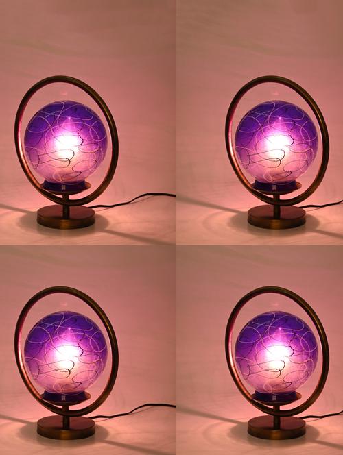 designer & decorative round table lamp with decorative colorful glass shade - 18825492 - Very Small Image - 1