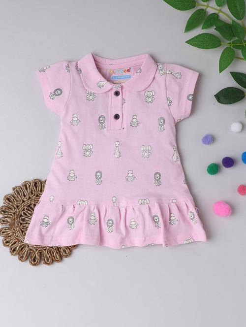 girls collared cap sleeve frock - 18825521 - Very Small Image - 1