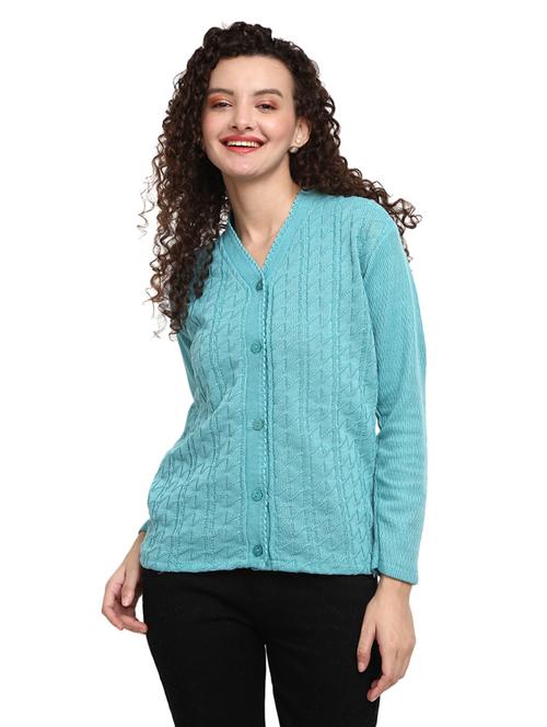 v-neck self design regular cardigan - 18825576 - Very Small Image - 1