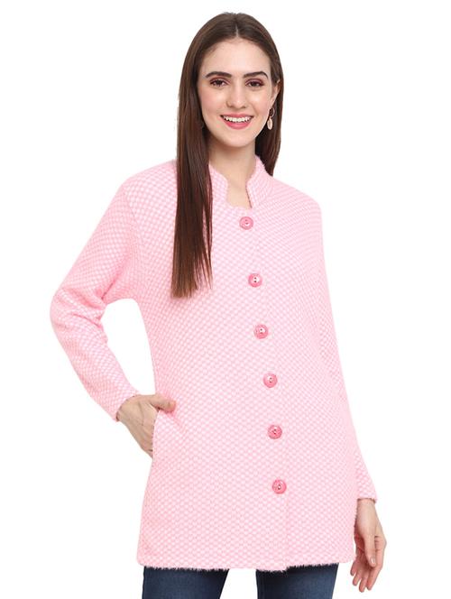pink coloured wool cardigan - 18825590 - Very Small Image - 1