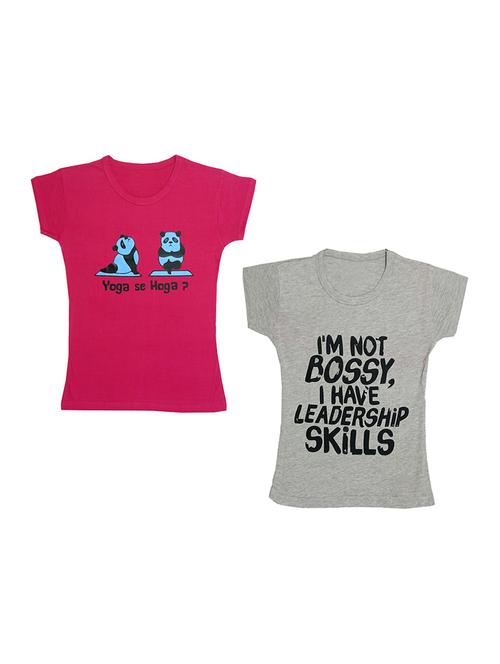 round neck printed regular combo top - 18832235 - Very Small Image - 1