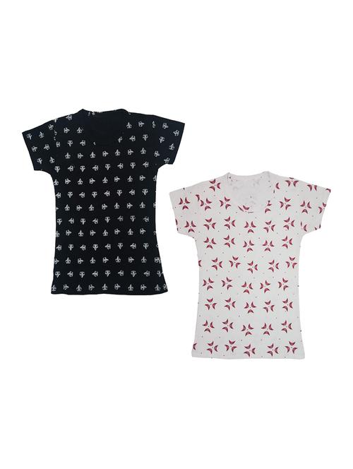 round neck printed regular combo top - 18832303 - Very Small Image - 1