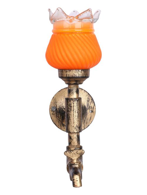 vintage tap wall fitting fixture light with colorful decorative glass shade, e27, metal, glass - 18836165 - Very Small Image - 1