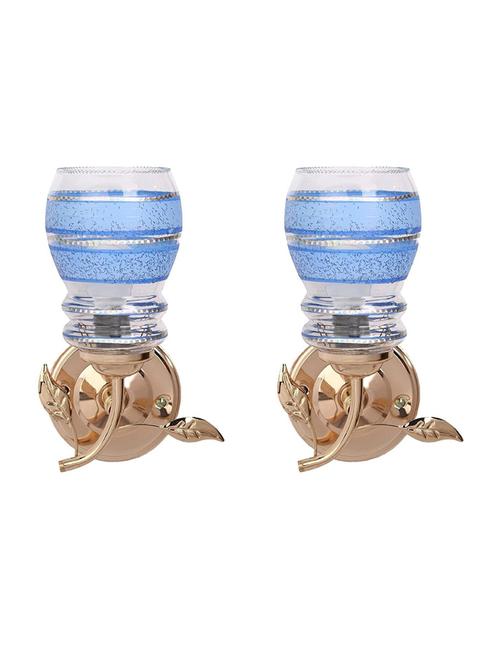 designer glass & metal sconce wall lamp light - a6, pack of 2 - 18836519 - Very Small Image - 1