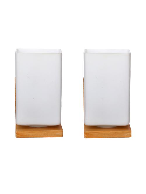 designer glass & metal sconce wall lamp light - a42, pack of 2 - 18836555 - Very Small Image - 1