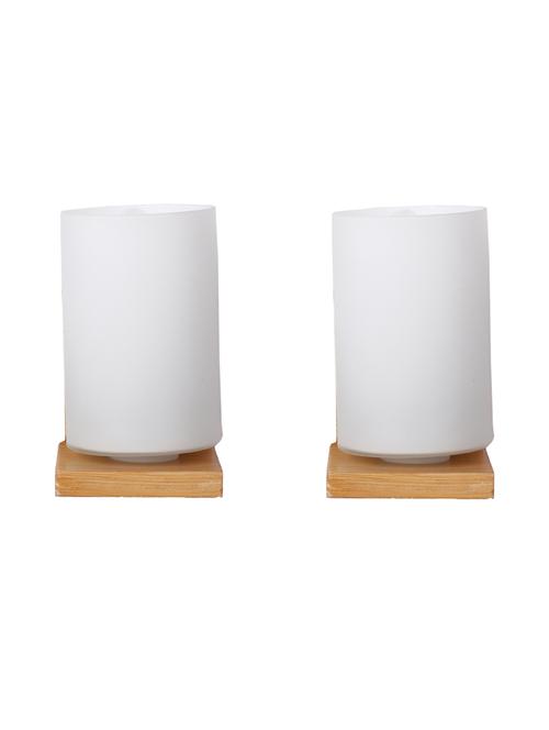 designer glass & metal sconce wall lamp light - a54, pack of 2 - 18836566 - Very Small Image - 1