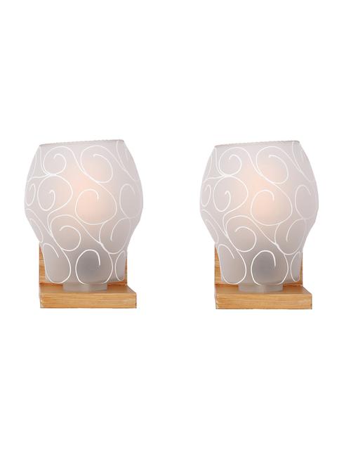 designer glass & metal sconce wall lamp light - a63, pack of 2 - 18836575 - Very Small Image - 1
