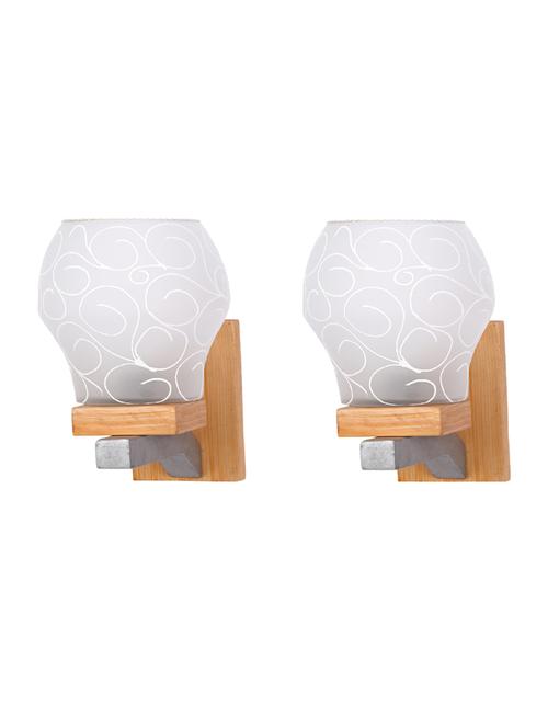 designer glass & metal sconce wall lamp light - a129, pack of 2 - 18836634 - Very Small Image - 1