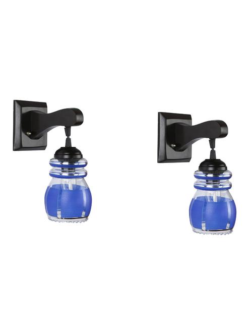 decorative pendent wall lamp/ light, glass & wood -a59, pack of 2 - 18838148 - Very Small Image - 1