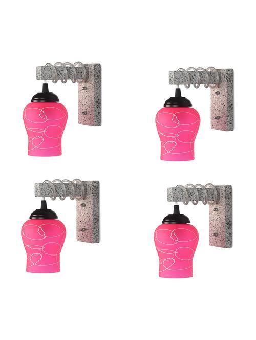 designer black white wood pendant wall light / night lamp of colorful glass shade (set of four)-wa37 - 18838236 - Very Small Image - 1