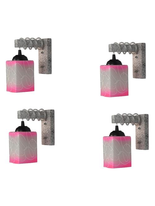 designer black white wood pendant wall light / night lamp of colorful glass shade (set of four)-wa47 - 18838266 - Very Small Image - 1