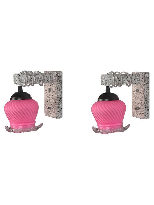 designer wood pendant wall light / night lamp of colorful glass shade (set of two)-w9 - 18838354 - Very Small Image - 1