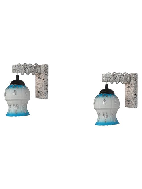 designer wood pendant wall light / night lamp of colorful glass shade (set of two)-w25 - 18838402 - Very Small Image - 1