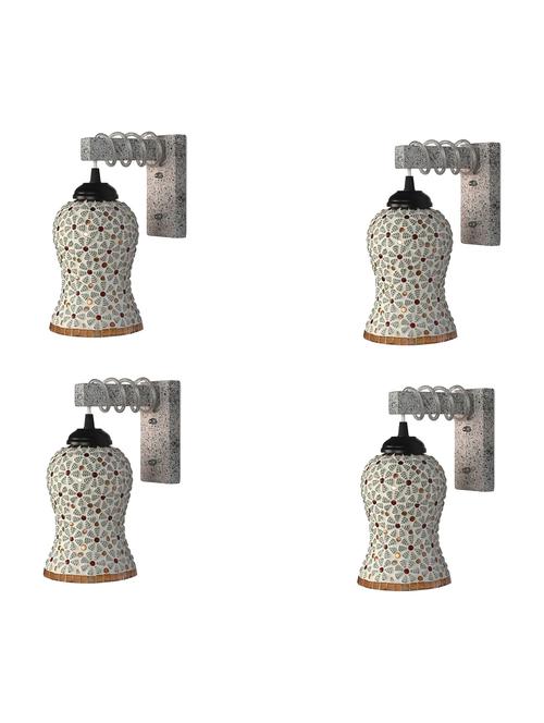 designer black white wood pendant wall light / night lamp of colorful glass shade (set of four)-wa3 - 18838430 - Very Small Image - 1