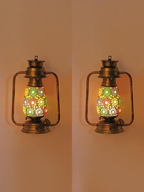 vintage wall lamp light of antique lantern design, pack of 2 - 18838891 - Very Small Image - 1