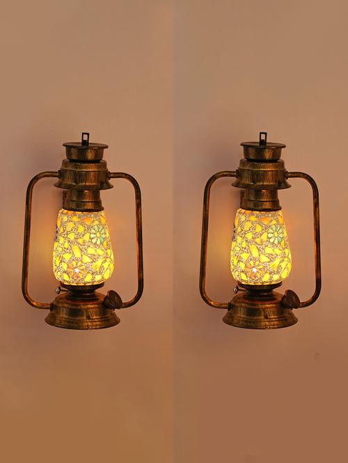 vintage wall lamp light of antique lantern design, pack of 2 - 18838900 - Very Small Image - 1