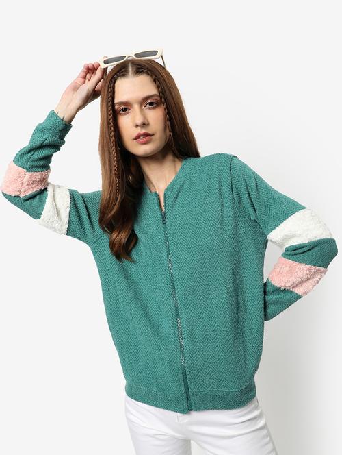 mandarin neck contrast detail sweatshirt - 18841795 - Very Small Image - 1