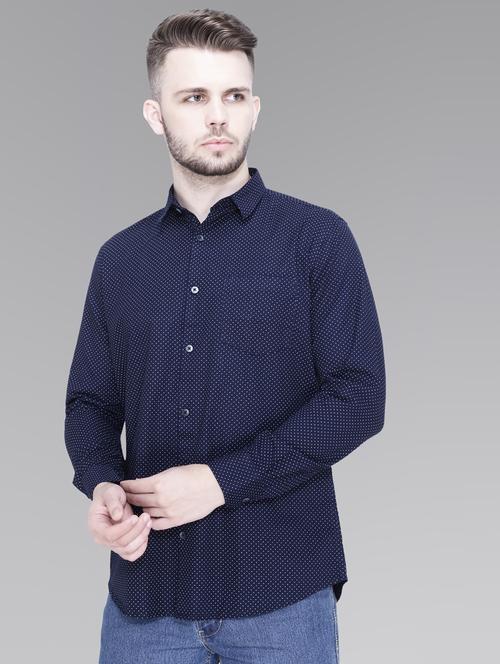 blue cotton casual shirt - 18841819 - Very Small Image - 1