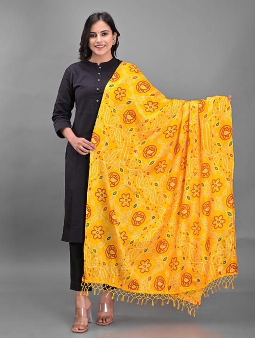 yellow silk dupatta - 18843153 - Very Small Image - 1