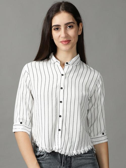 white polyester regular shirt - 18843174 - Very Small Image - 1