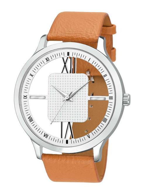 gr-open-magnet-beige premium quality lather strap analog watch - - 18844317 - Very Small Image - 1