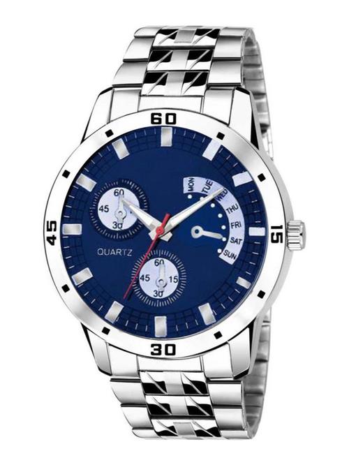 blu chronograph pattern analog watch - 18844460 - Very Small Image - 1