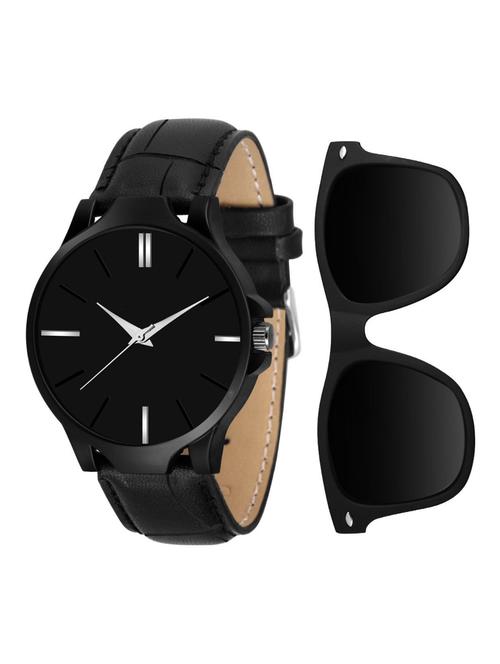 black combo set of wayfarer sunglass and watch - 18844500 - Very Small Image - 1