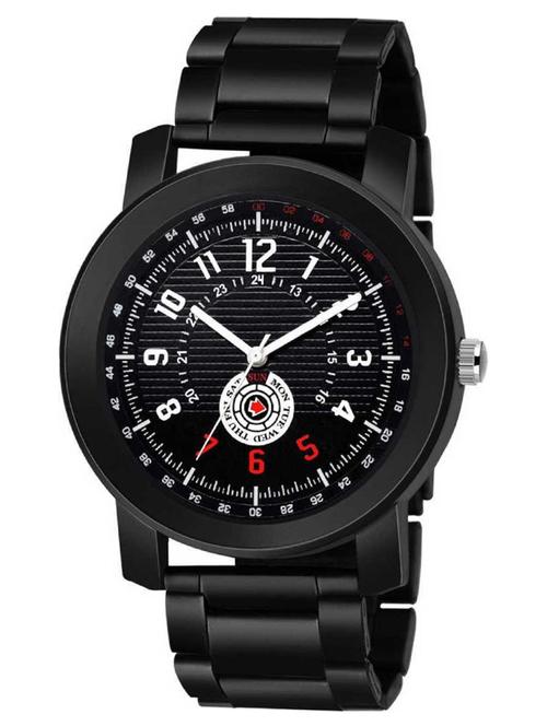 black chain metallic strap sporty designer analog men watch - 18844503 - Very Small Image - 1