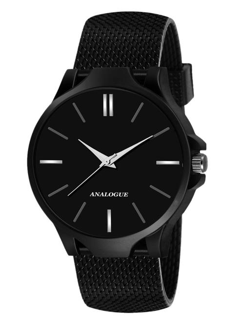 48-black  black dial & silicon mesh strap men analog watch - 18844544 - Very Small Image - 1