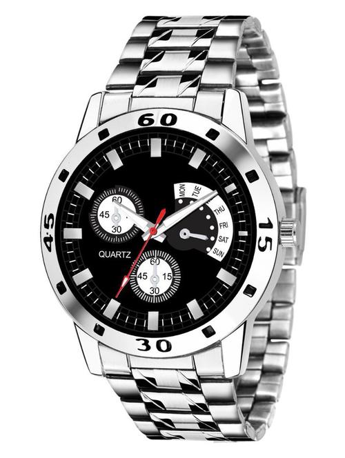 47-black  chronograph dial stainless steel chain strap watch - 18844545 - Very Small Image - 1