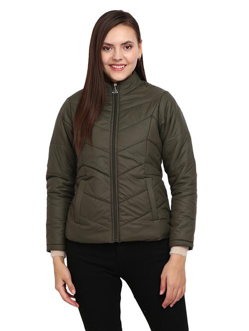 women solid long sleeve quilted jacket  - 18844563 - Very Small Image - 1