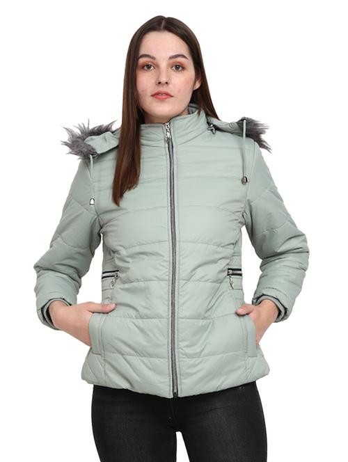 women solid long sleeve quilted jacket  - 18844586 - Very Small Image - 1